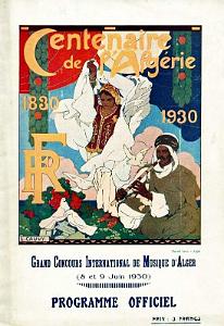 ALGERIE-ALGER CENTENAIRE DE L ALGERIE 1830-1930 CONCOURS INTERNATIONAL DE MUSIQUE